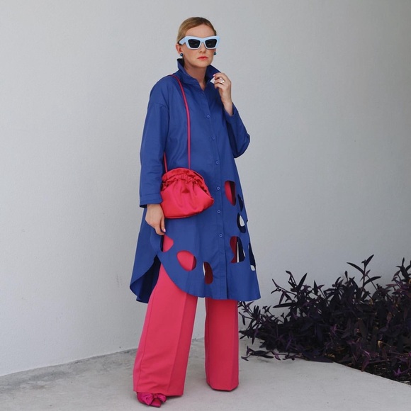 Kimono blue dress with holes, one size - Picture 4 of 11